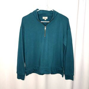 Dittos Quarter Zip Pullover Top Fleece Sweatshirt Vintage Sweater Womens Med